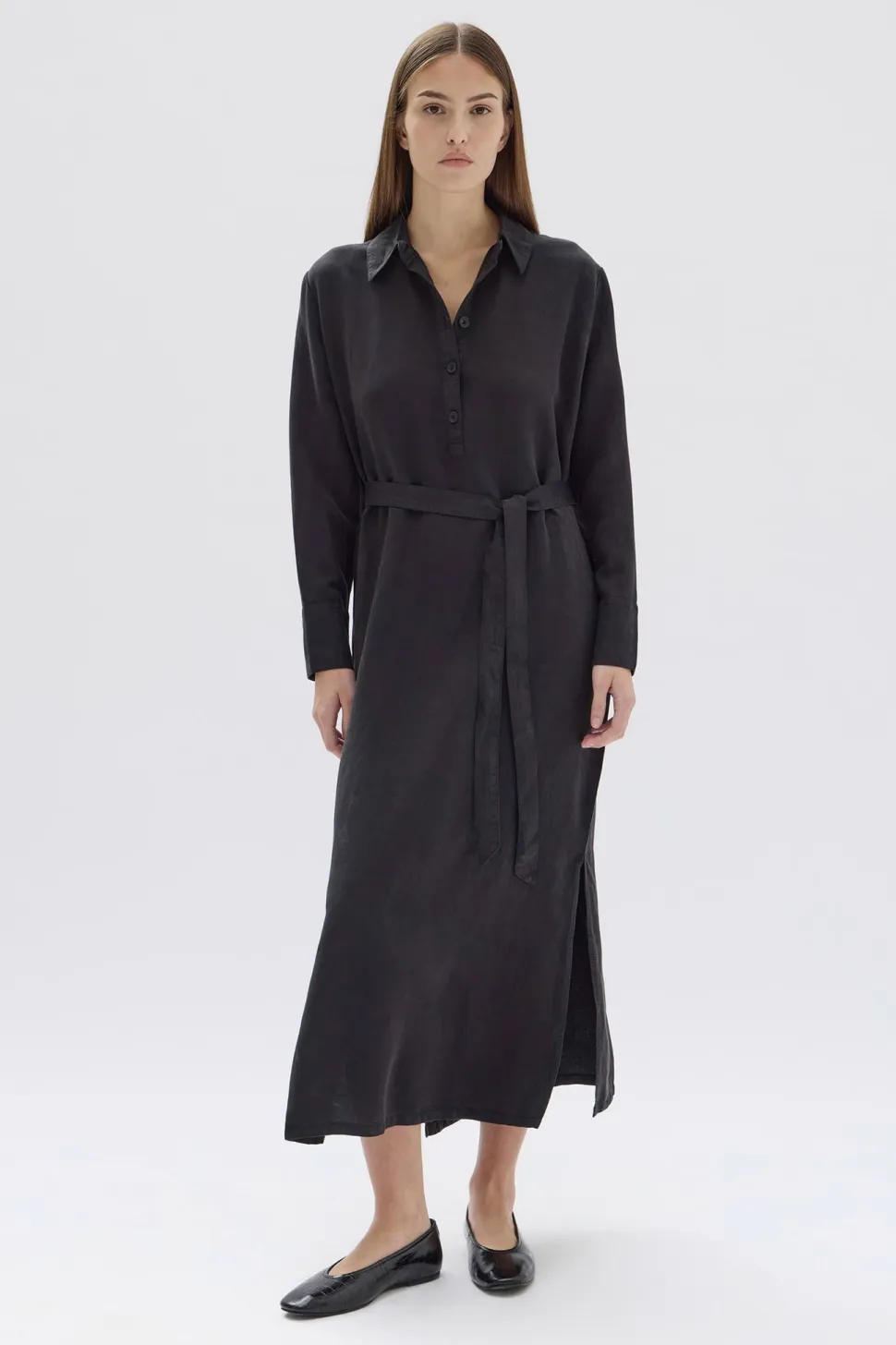 ASSEMBLY LABEL 'Aurely Long Sleeve Shirt Dress' - Black Online