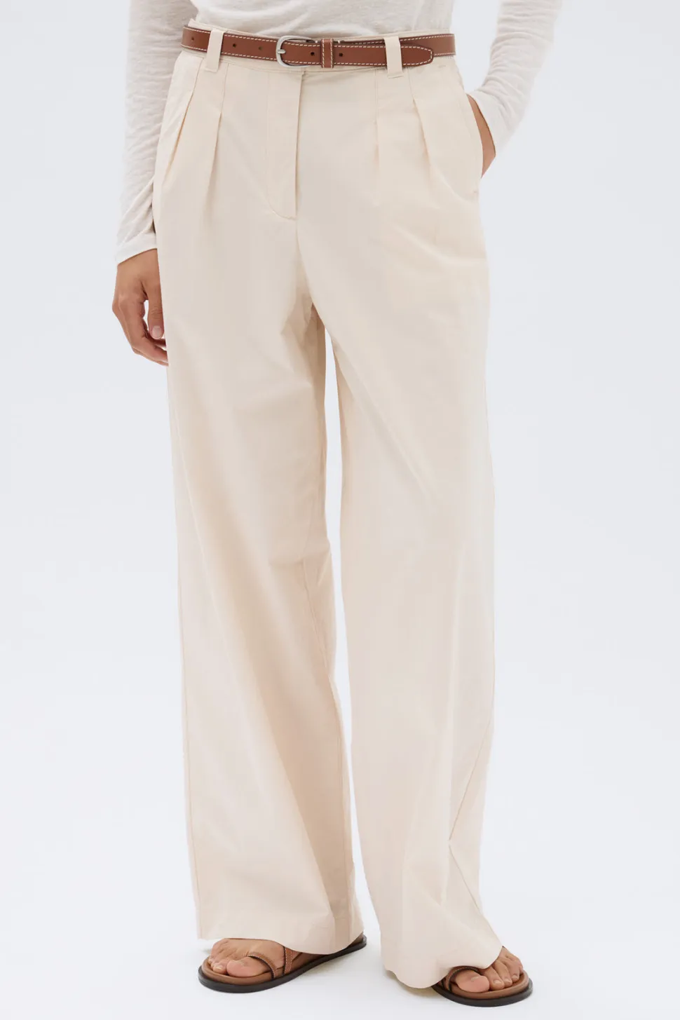 ASSEMBLY LABEL 'Haven Twill Pant'- Cream Flash Sale