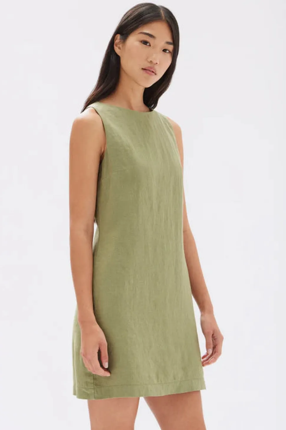 ASSEMBLY LABEL 'Nadine Linen Mini Dress' - Pandan Flash Sale