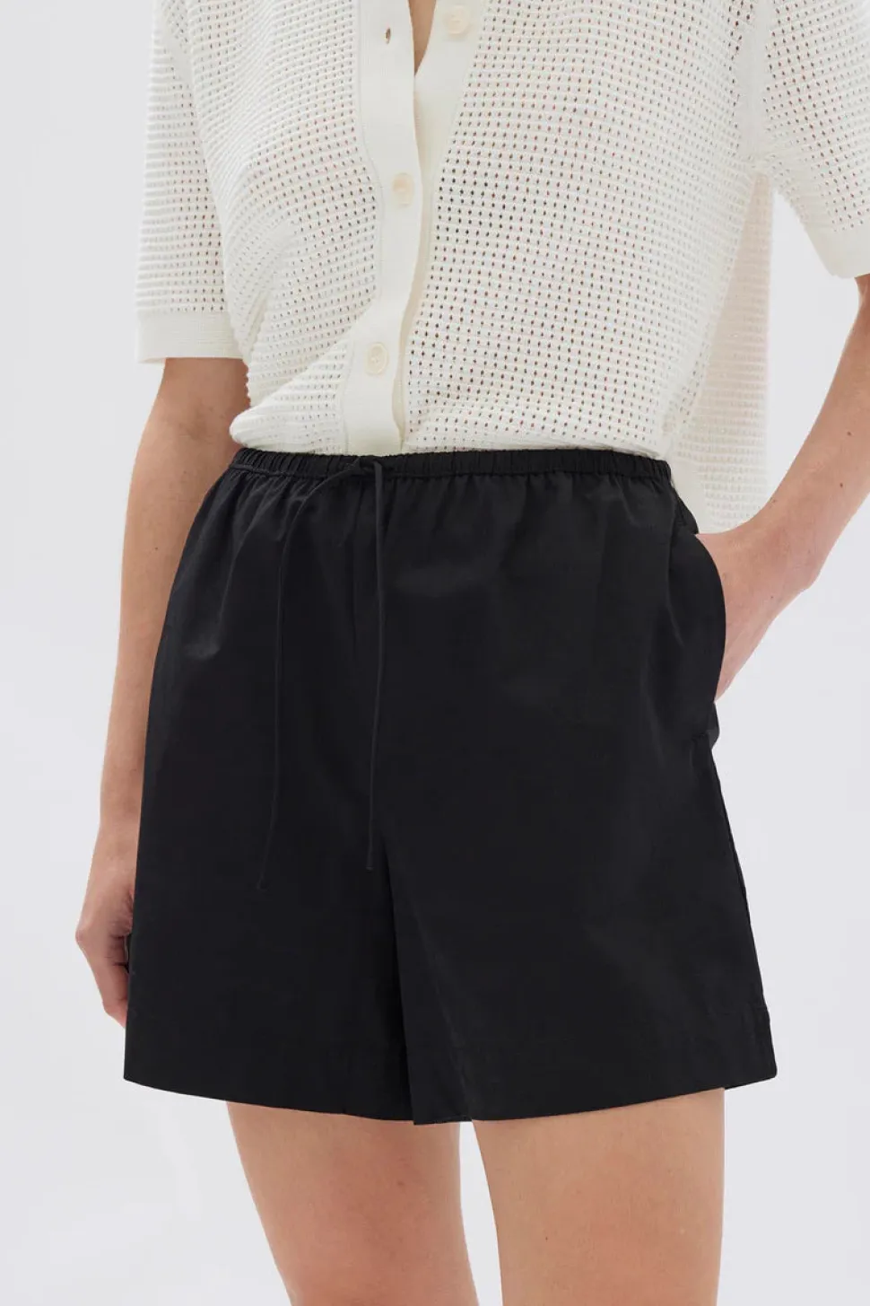 ASSEMBLY LABEL 'Philipa Poplin Short- Black Best Sale