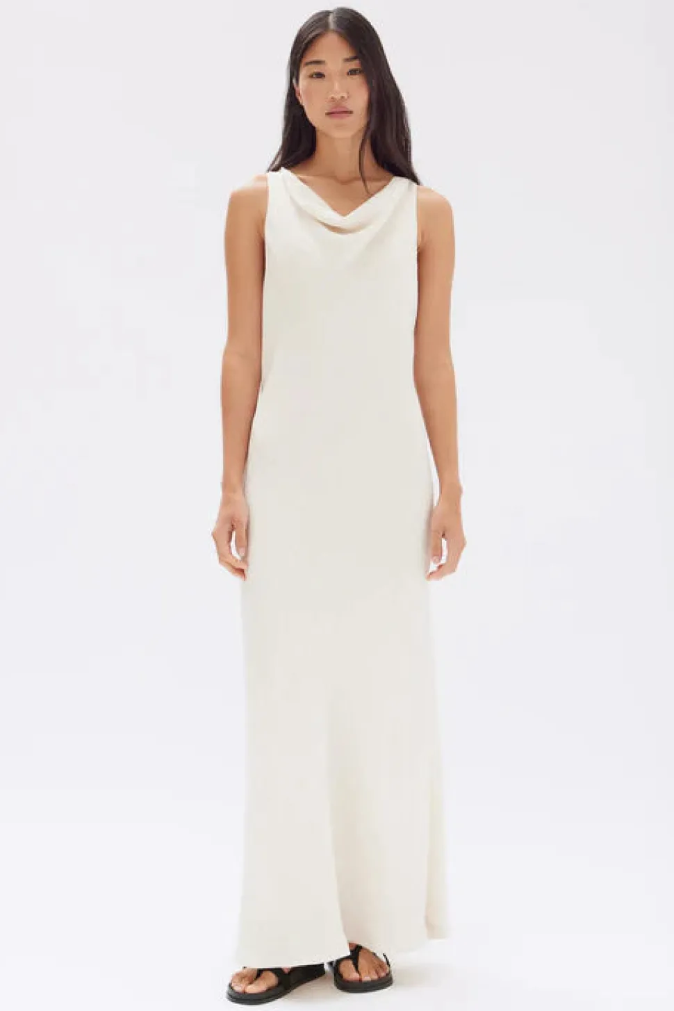 ASSEMBLY LABEL 'Reign Textured Midi Dress' - Cream Best Sale