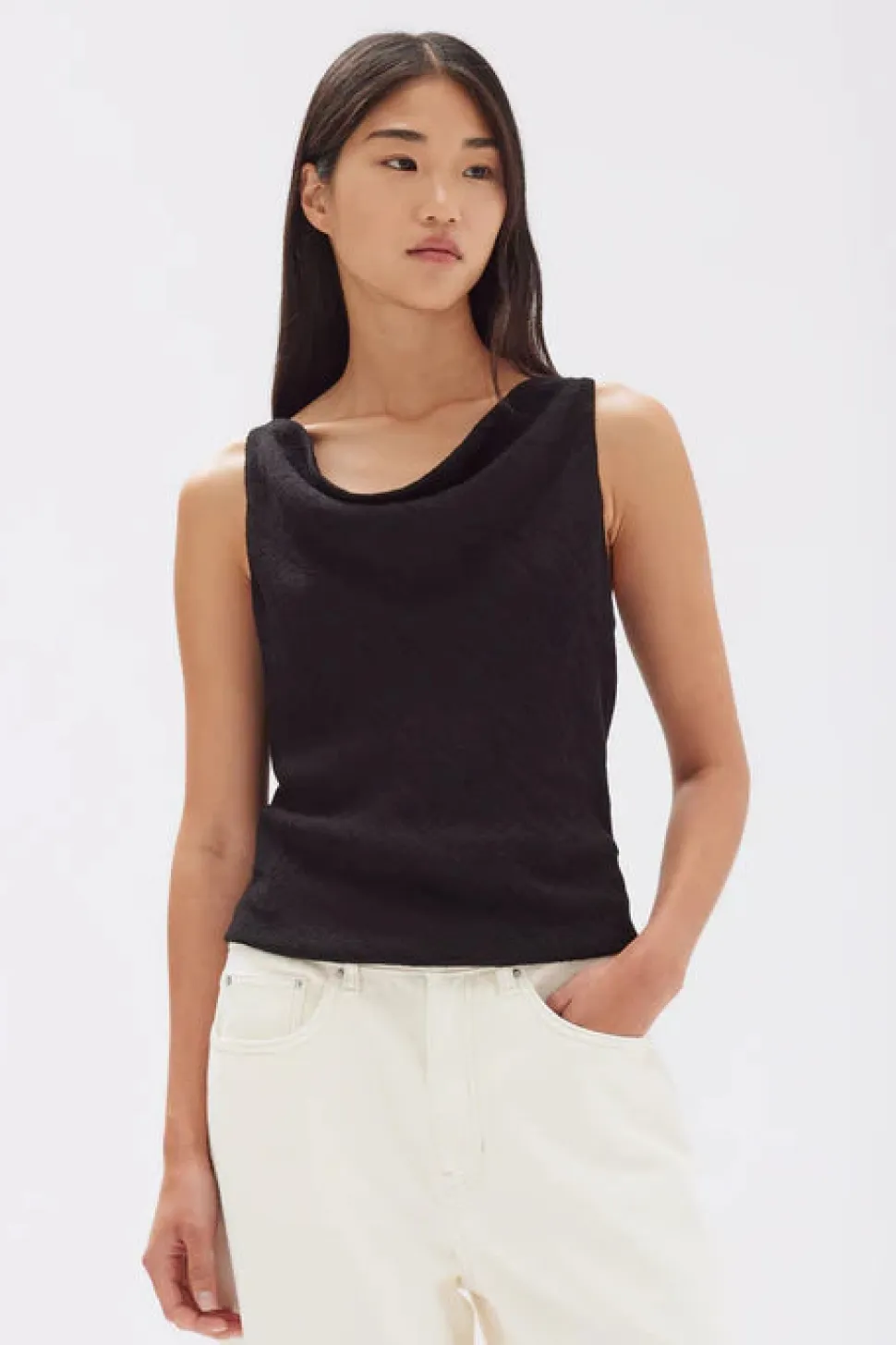 ASSEMBLY LABEL 'Reign Textured Top' - Black Flash Sale