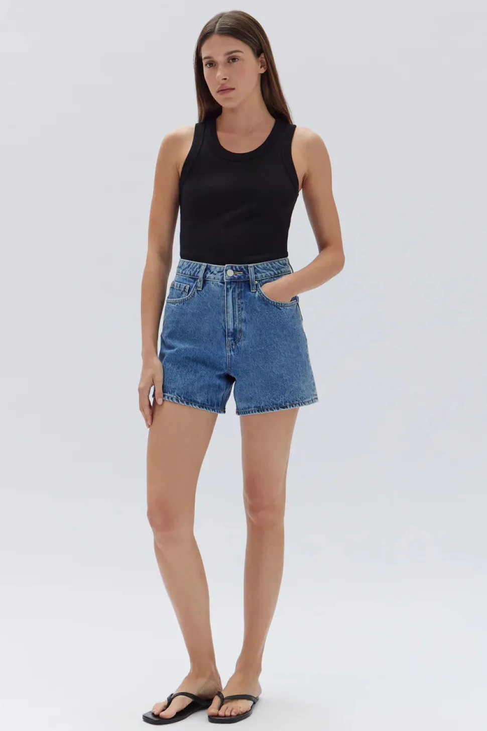 ASSEMBLY LABEL 'Vintage Denim Short' - Dark Stone Hot