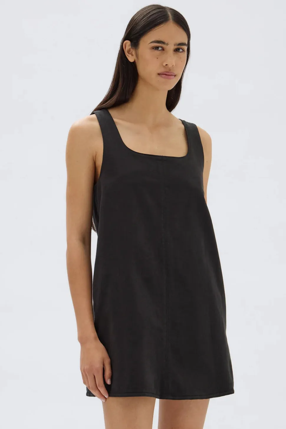 ASSEMBLY LABEL 'Zoey Twill Mini Dress' - Black Outlet