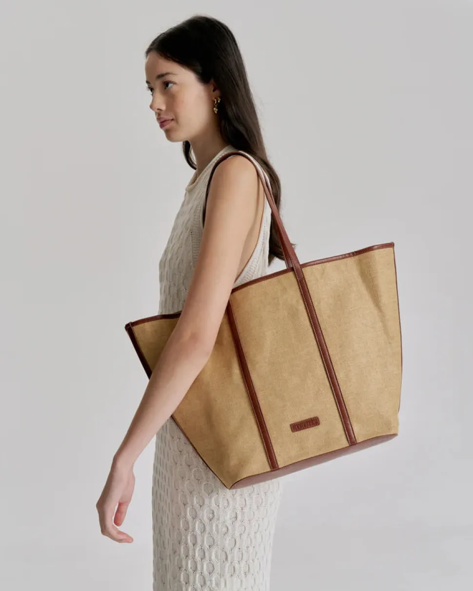 Brie Leon 'Ritual Tote Large' - Natural/Saddle Sale