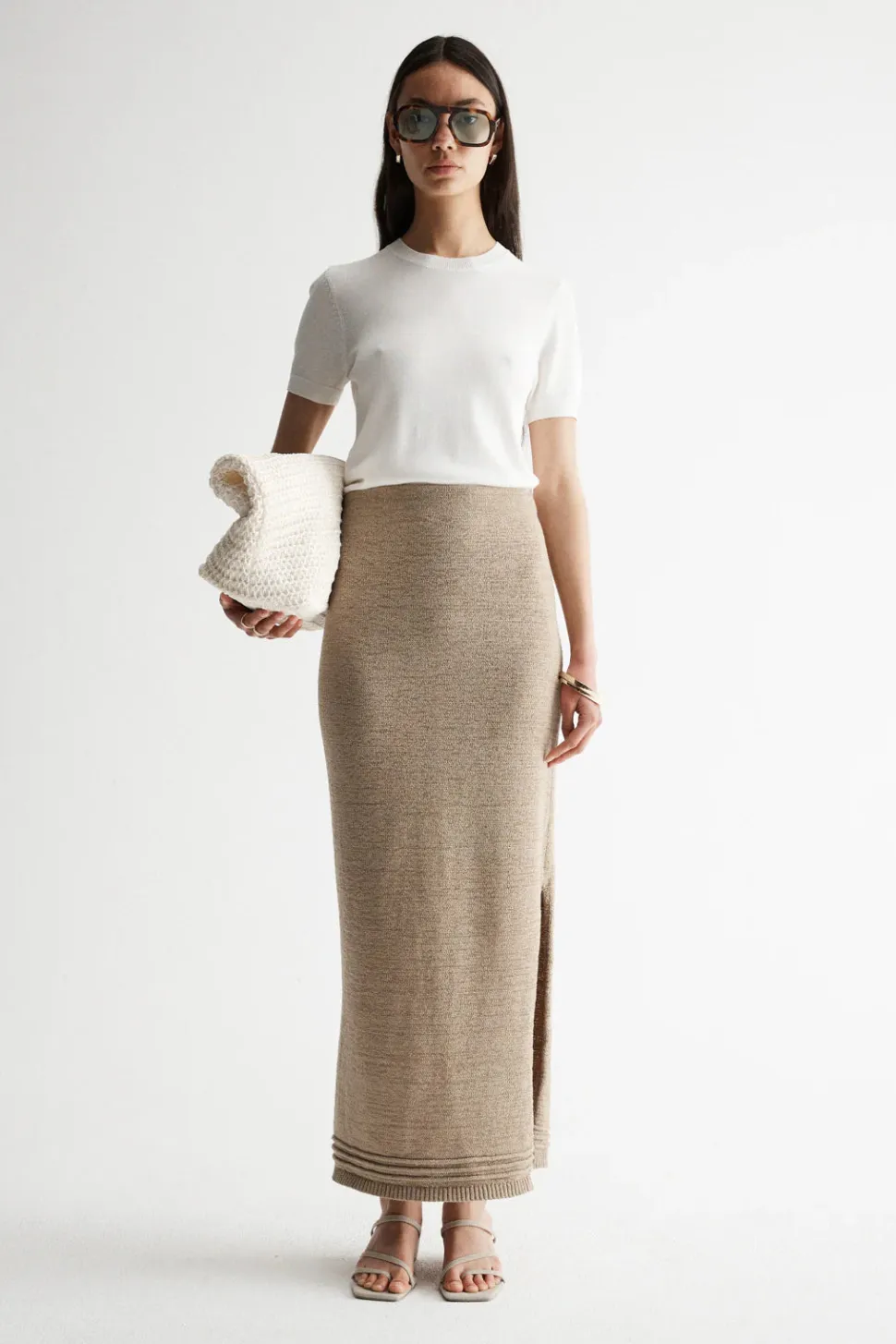 Elka Collective 'Arnu Knit Skirt' - Taupe Hot