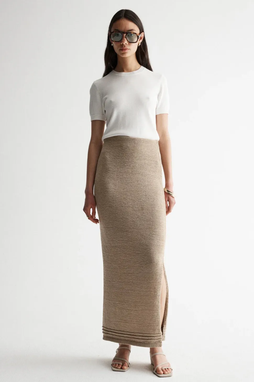 Elka Collective 'Arnu Knit Skirt' - Taupe Hot