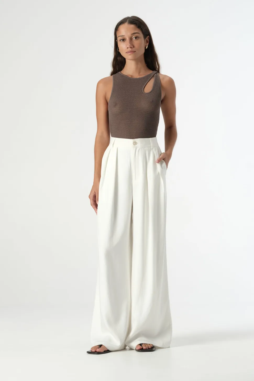 Elka Collective 'Ivy Knit Top' - Taupe Cheap