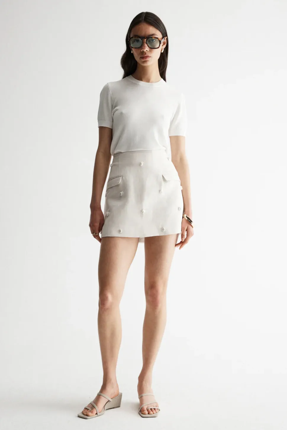 Elka Collective 'Linna Mini Skirt' - Natural Cheap