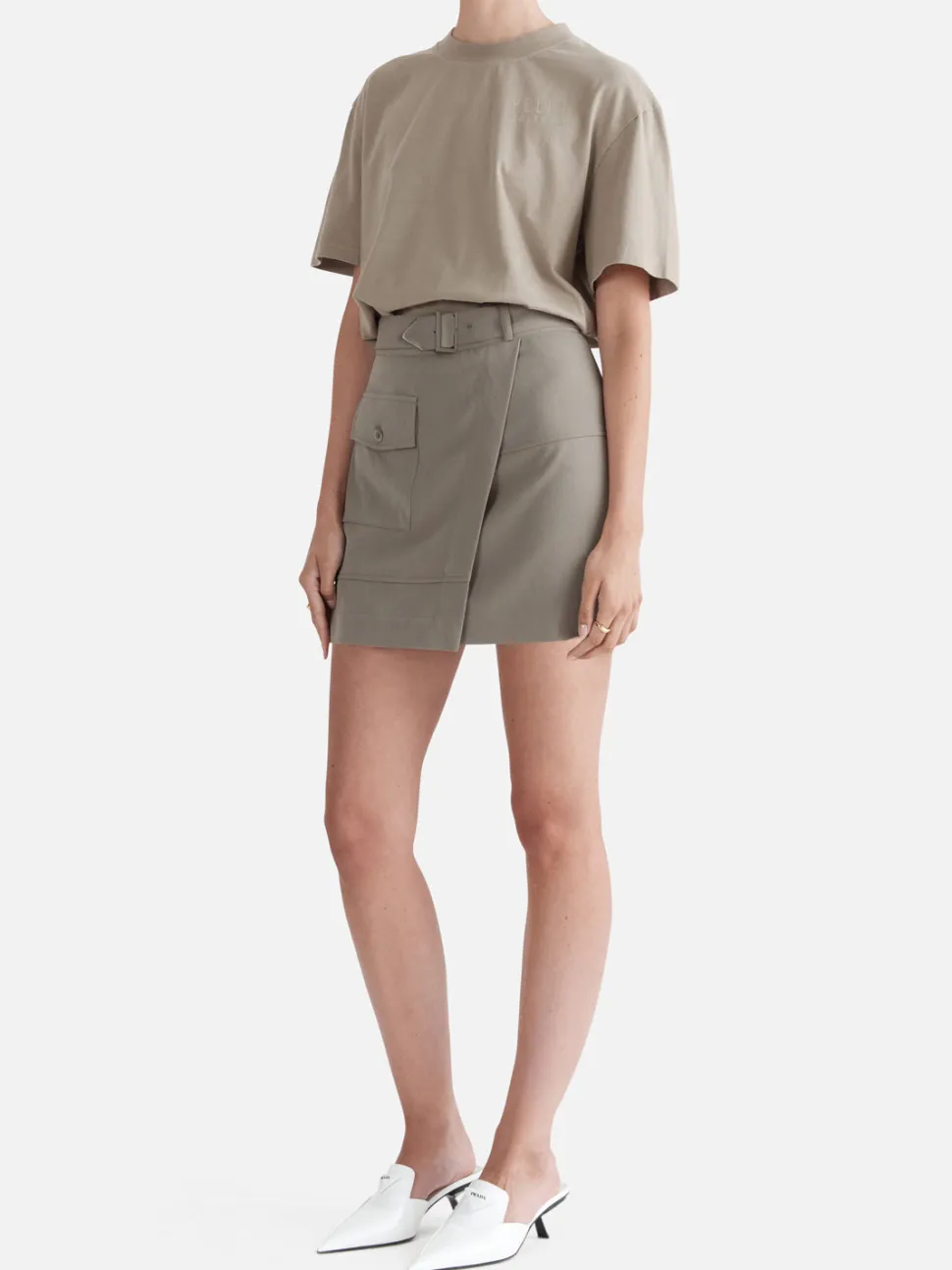 Ena Pelly 'Maddi Utility Mini Skirt' - Olive Sale