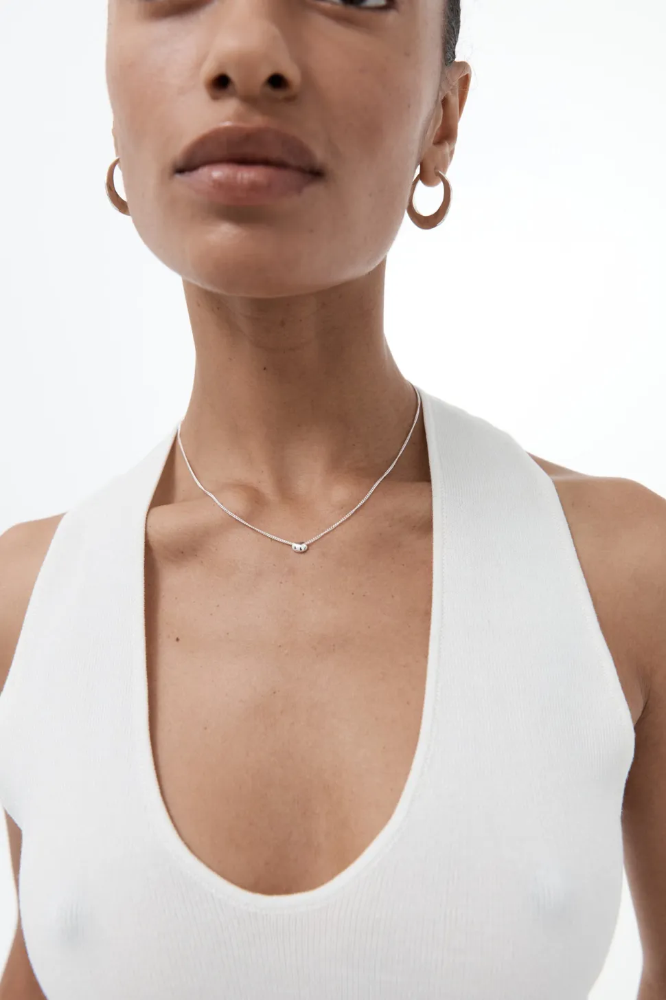 Nina Gordon 'Mini Drop Necklace' - Silver Cheap