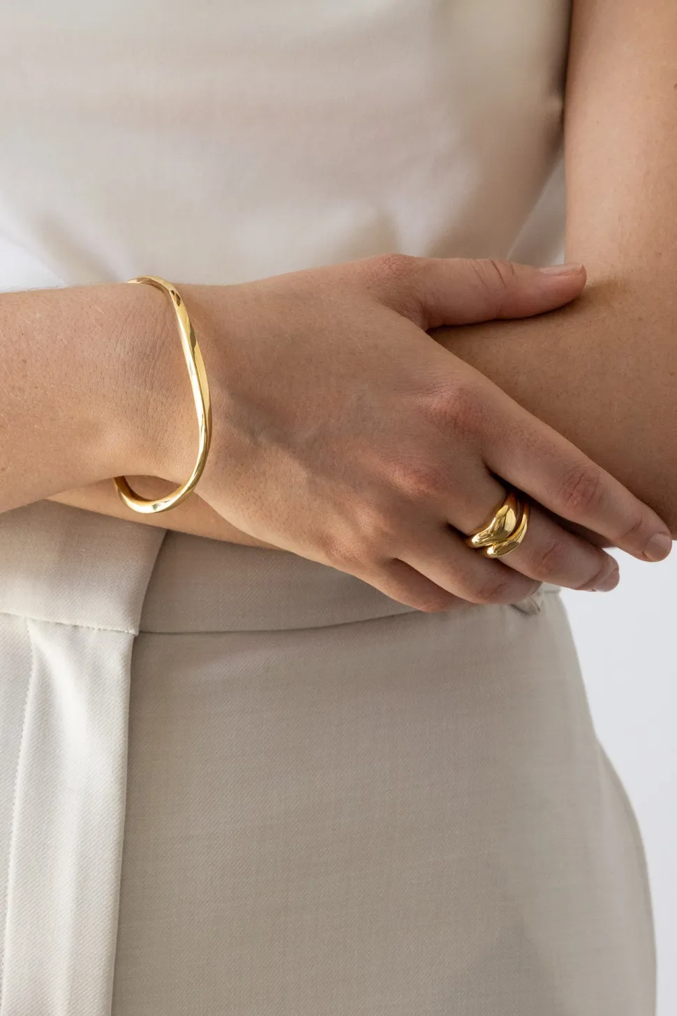 Nina Gordon 'Vague Ring Set' - 14K Vermeil Gold Sale