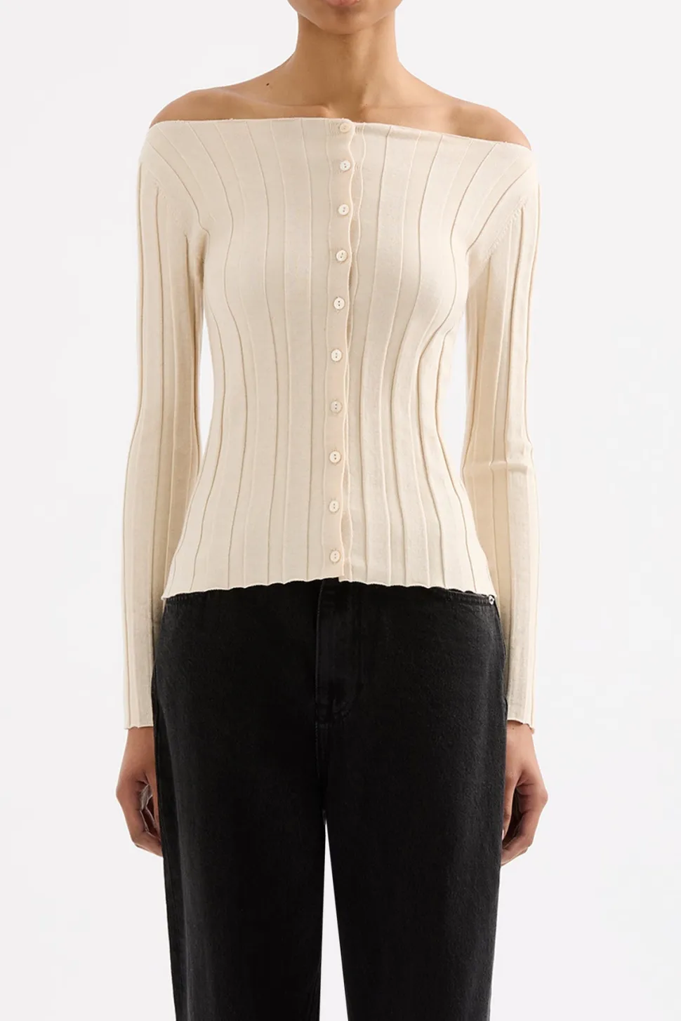 Nude Lucy 'Aneke Knit Top' - Cream Marle Shop