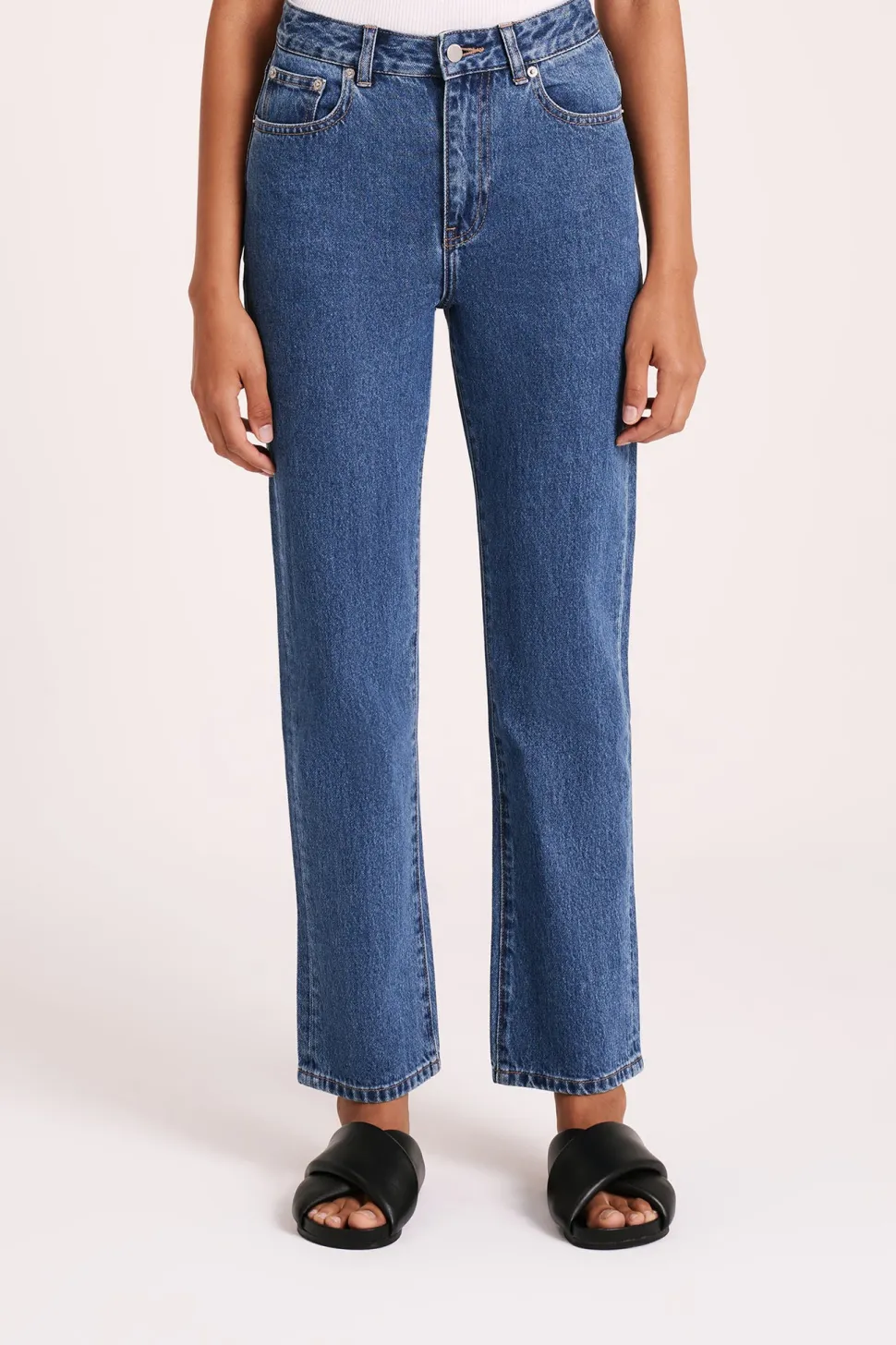Nude Lucy 'Organic Straight Leg Jean' - Vintage Blue Sale