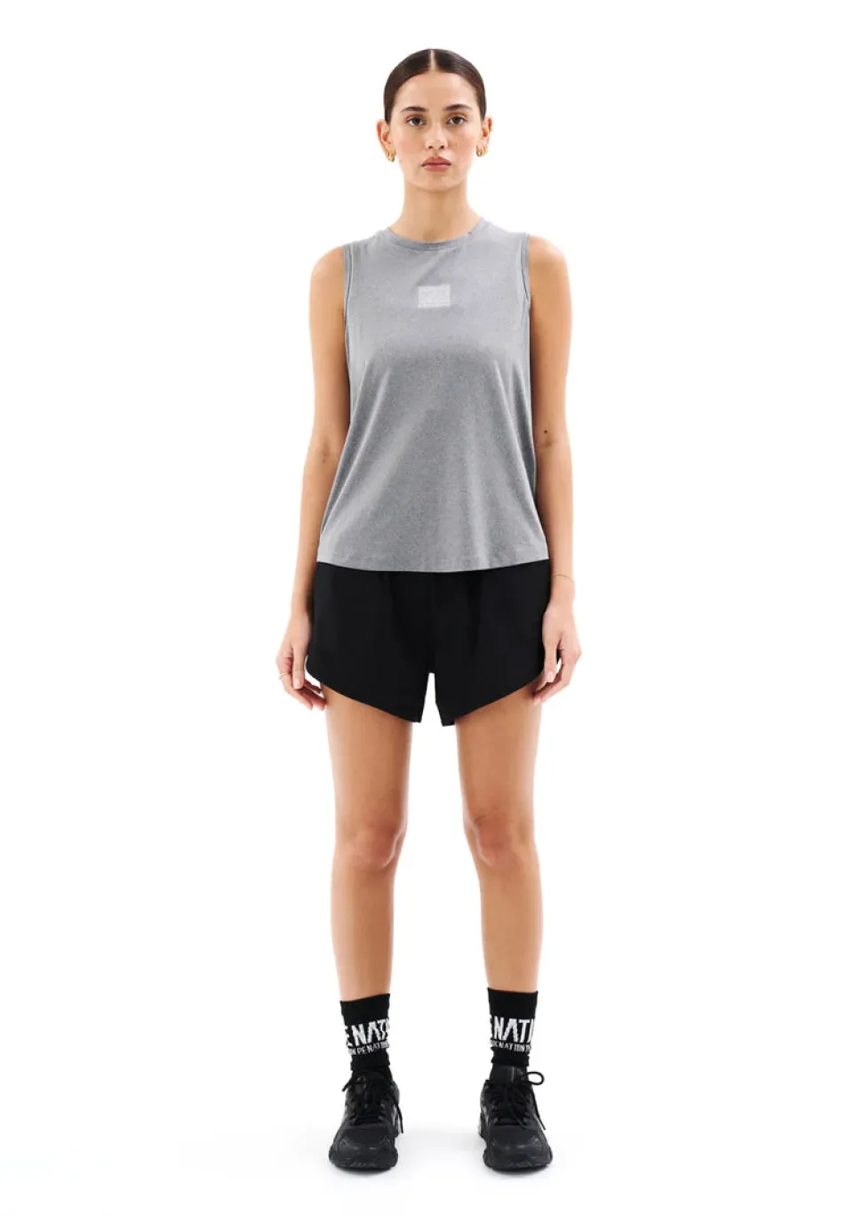 P.E NATION 'Crossover Marle Air Form Tank' - Grey Marle Shop