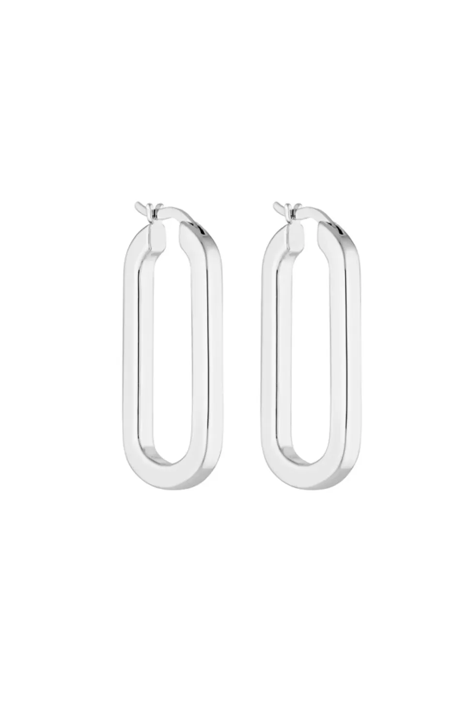 Porter 'Baby Oval Hoops' - Silver Hot