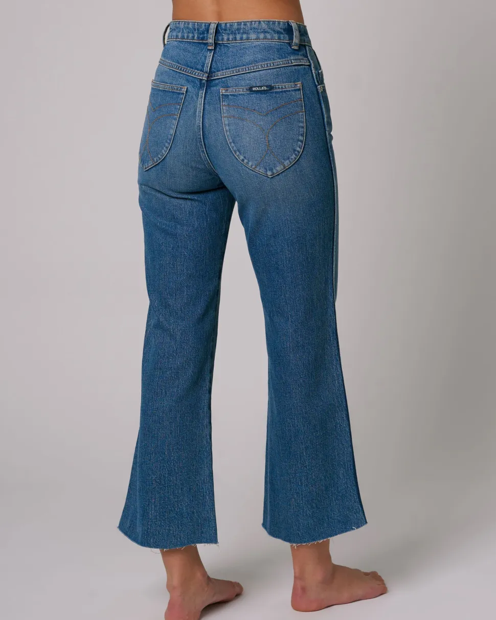 Rolla's 'Classic Flare Crop Seattle' - Vintage Blue Best