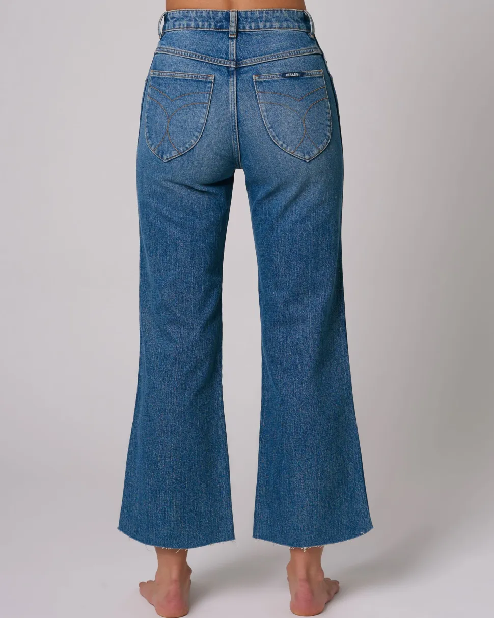 Rolla's 'Classic Flare Crop Seattle' - Vintage Blue Best