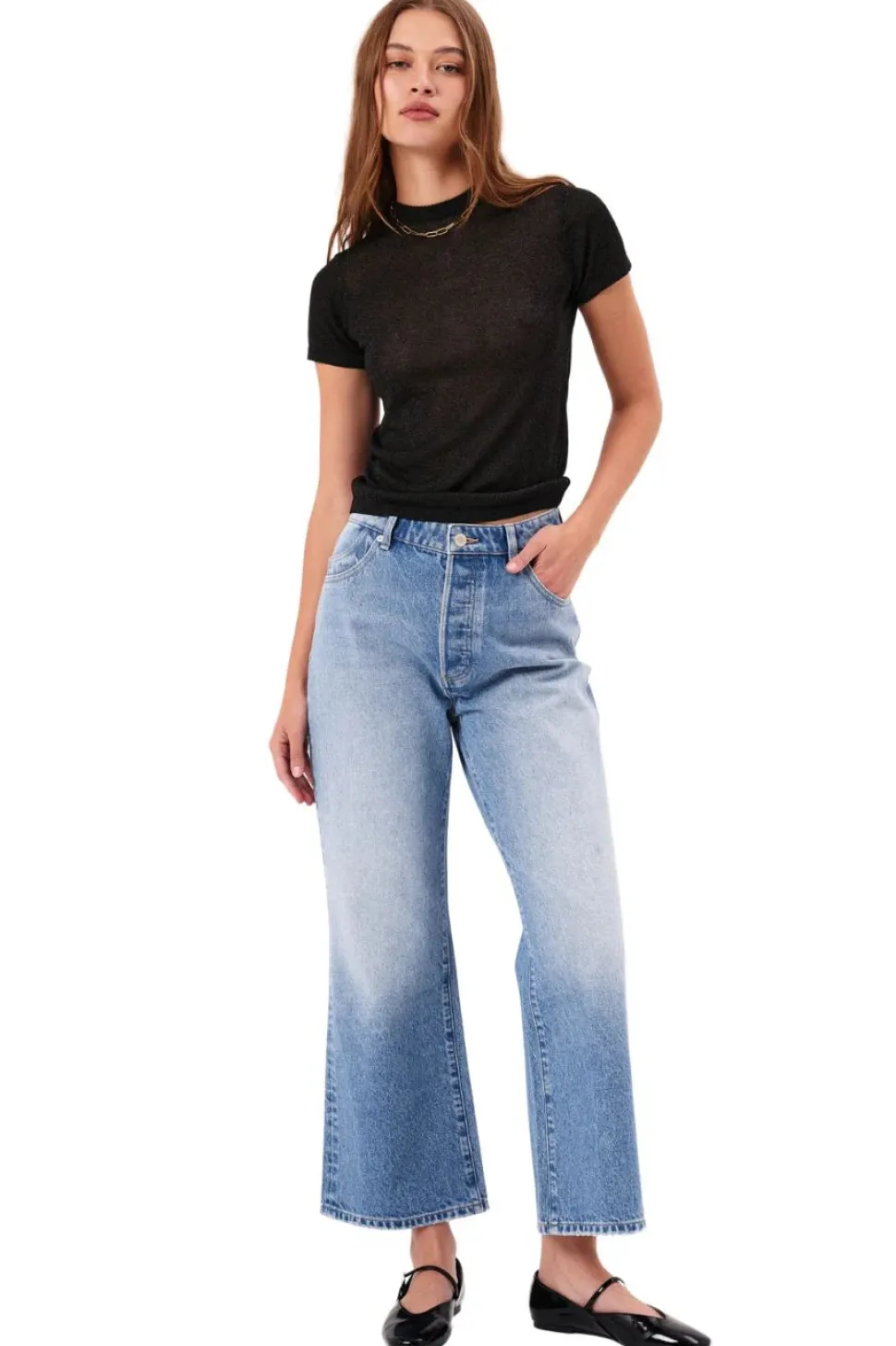 Rollas 'Classic Flare Crop Sienna' - Light Vintage Blue Discount