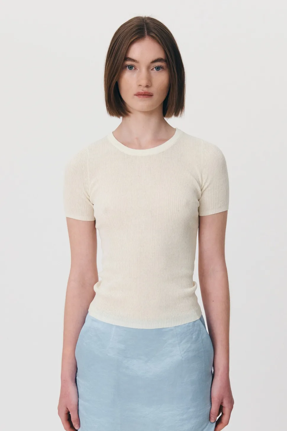 Rowie 'Rib Knit Tee' - Bone Sale