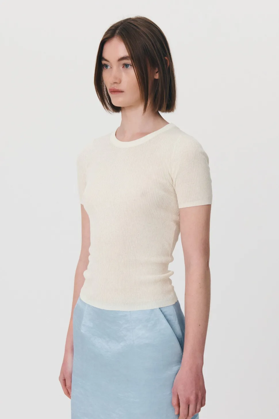 Rowie 'Rib Knit Tee' - Bone Sale