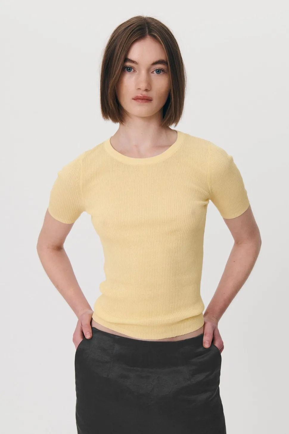 Rowie 'Rib Knit Tee' - Butter Cheap