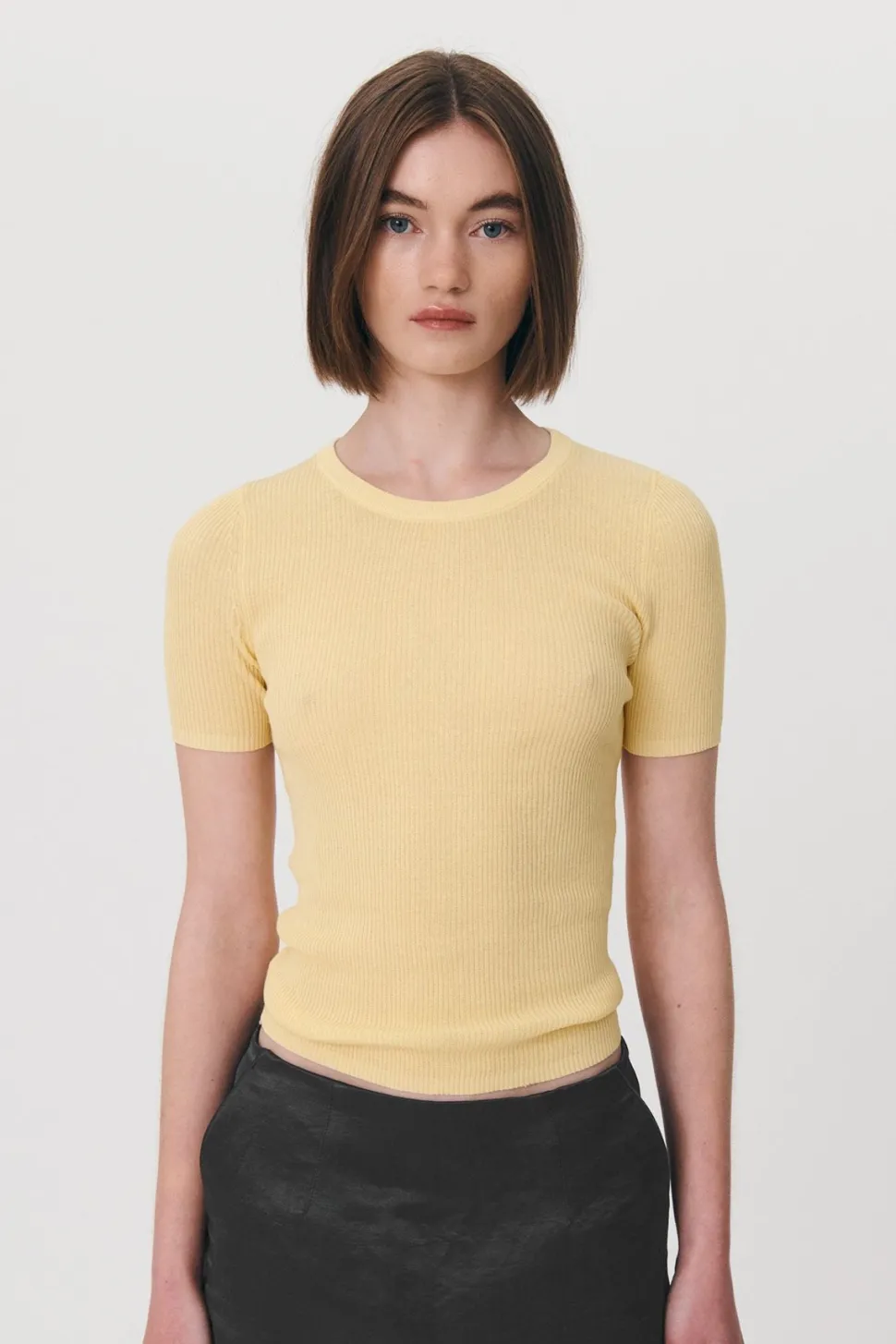 Rowie 'Rib Knit Tee' - Butter Cheap