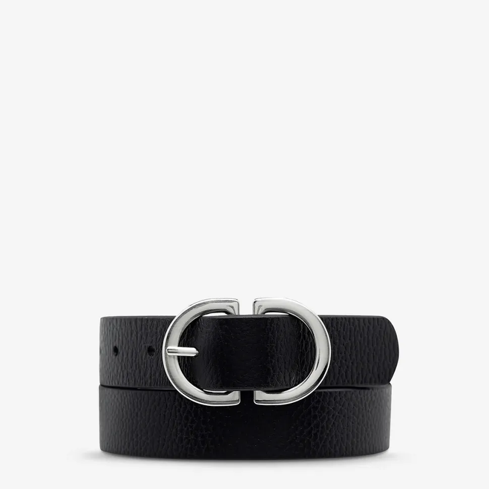 Status Anxiety 'In Reverse' Belt - Black / Silver Fashion