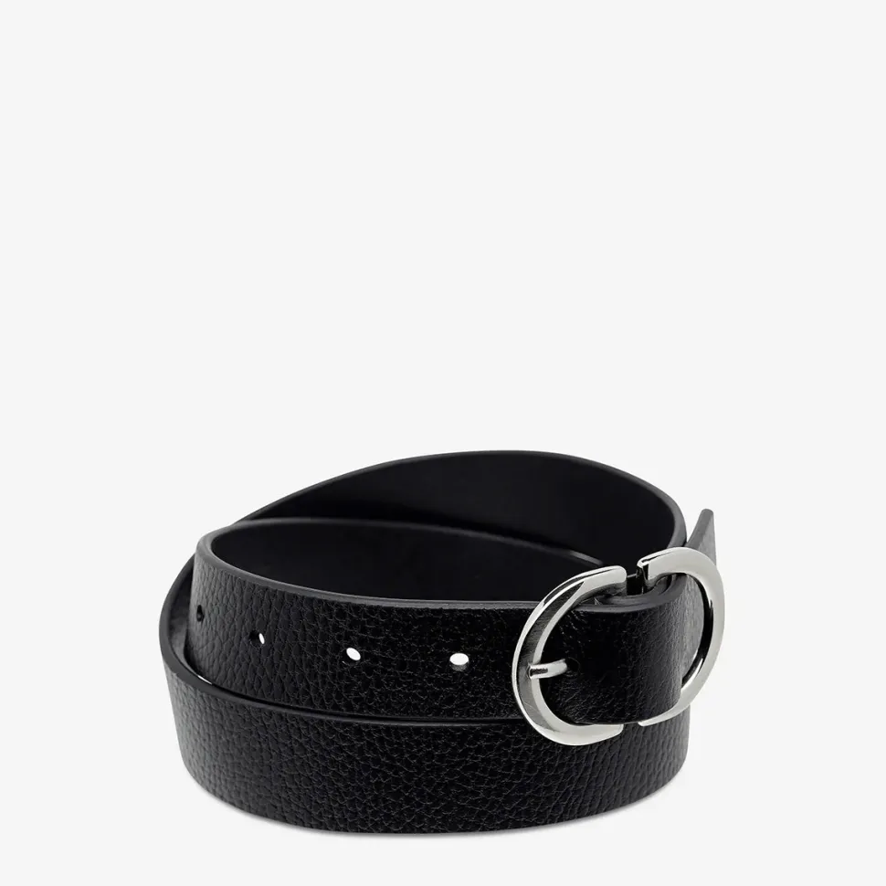 Status Anxiety 'In Reverse' Belt - Black / Silver Fashion