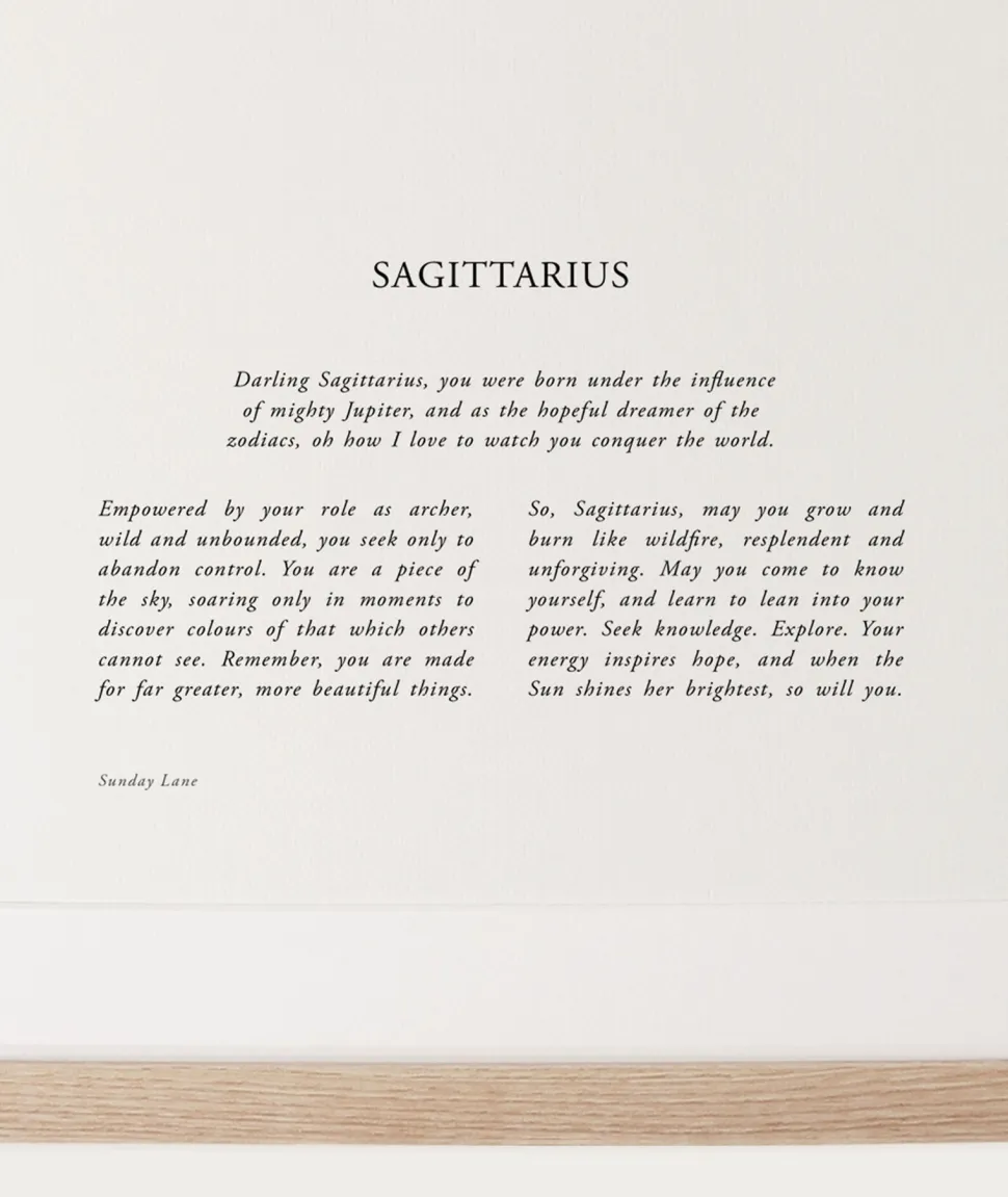 Sunday Lane Zodiac A4 Print - Sagittarius 04 New