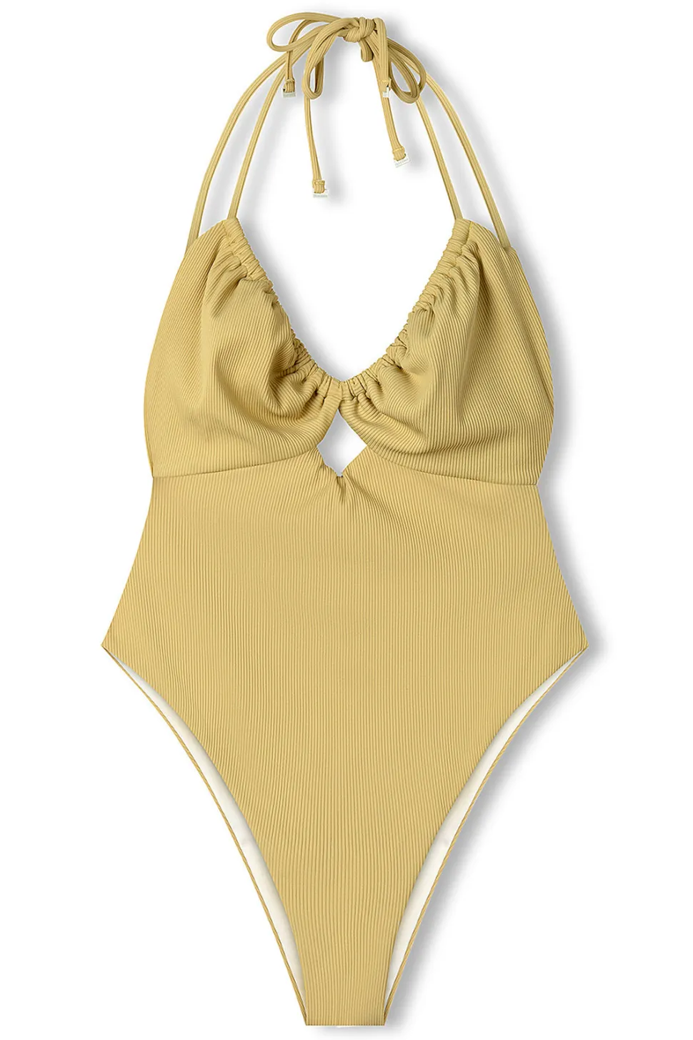 Zulu & Zephyr 'Citrus Halter Rib One Piece' Best